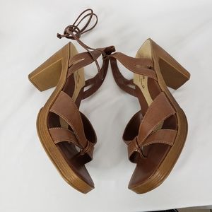Fioni Brown Heeled Sandals